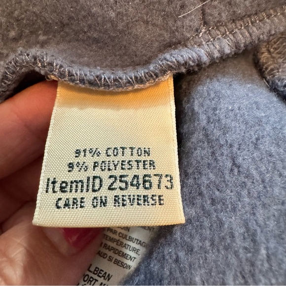 LL Bean Mens Blue Snap 1/4 Zip Casual Sweatshirt - Picture 6 of 8